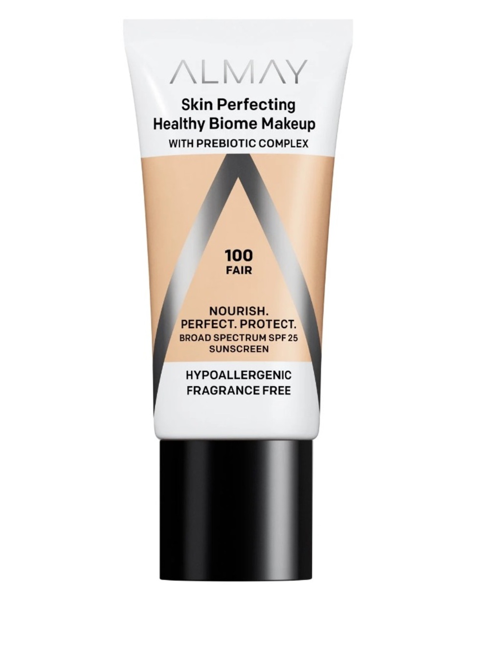 Almay Skin Perfecting Healthy Biome Foundation Makeup, SPF 25, 100 Fair, 1 fl oz
